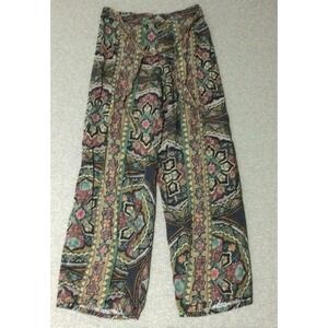 JOHNNY WAS Womens Floralgeometric Print Wide Leg Palazzo open Pants Size S